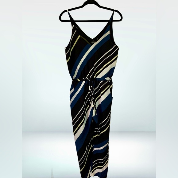 Topshop Pants - Topshop Striped Sleeveless Jumpsuit with Tie Waist, size 6